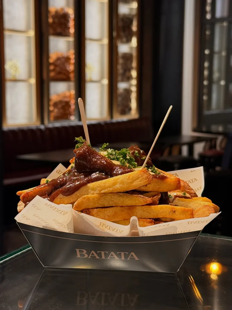 Loaded fries met stoofvleessaus